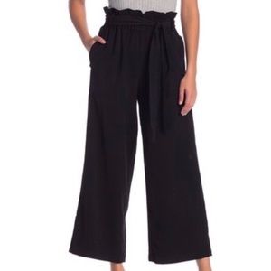 Elodie Black High Rise Paper Bag Tie Waist Size M